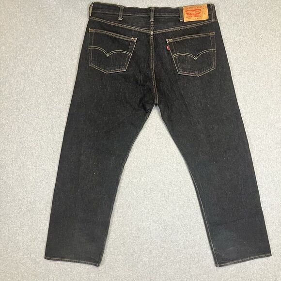 Levi's 501 Men's Size 42x30 Black Straight Leg Jeans Relaxed Western Yellowstone - Picture 9 of 11